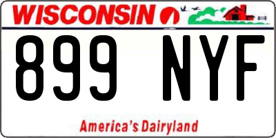 WI license plate 899NYF