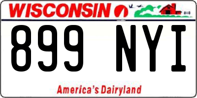 WI license plate 899NYI