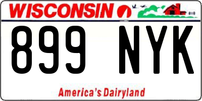 WI license plate 899NYK