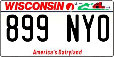 WI license plate 899NYO