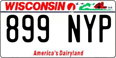 WI license plate 899NYP
