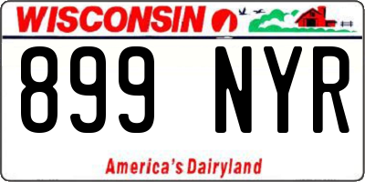 WI license plate 899NYR