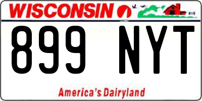WI license plate 899NYT