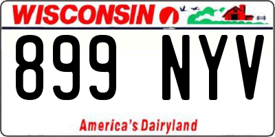 WI license plate 899NYV