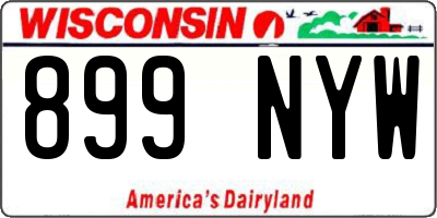 WI license plate 899NYW