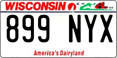 WI license plate 899NYX