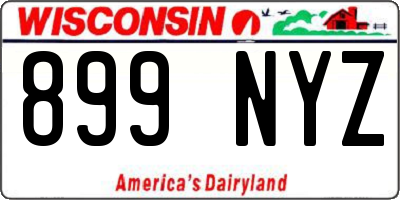 WI license plate 899NYZ