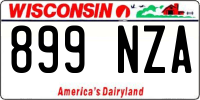 WI license plate 899NZA