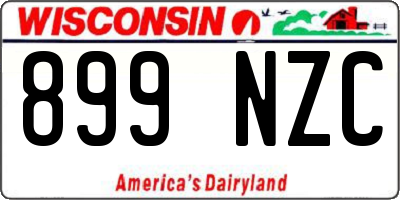WI license plate 899NZC