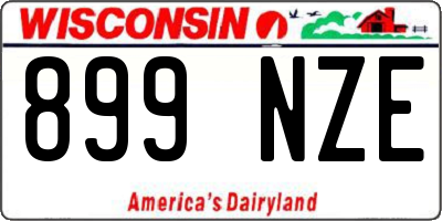 WI license plate 899NZE