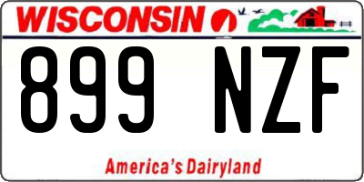 WI license plate 899NZF