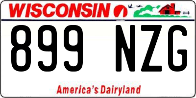 WI license plate 899NZG