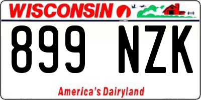 WI license plate 899NZK