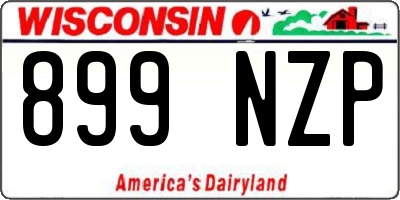 WI license plate 899NZP