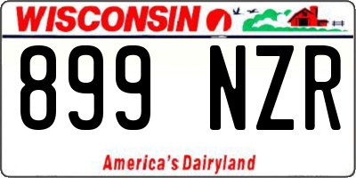 WI license plate 899NZR