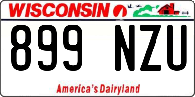 WI license plate 899NZU