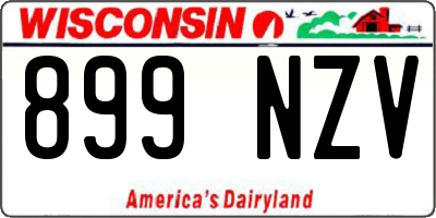 WI license plate 899NZV