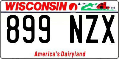 WI license plate 899NZX