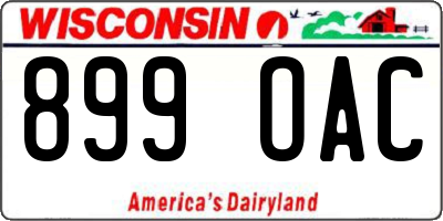 WI license plate 899OAC