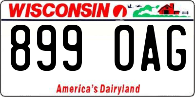WI license plate 899OAG