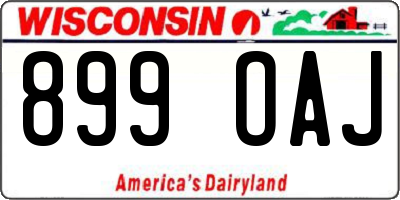 WI license plate 899OAJ