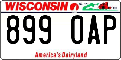 WI license plate 899OAP