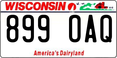WI license plate 899OAQ