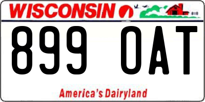 WI license plate 899OAT