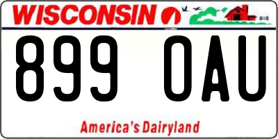WI license plate 899OAU