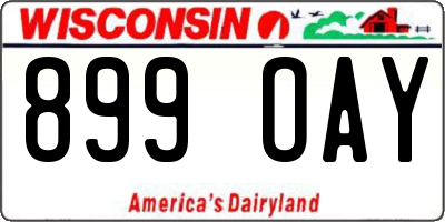 WI license plate 899OAY