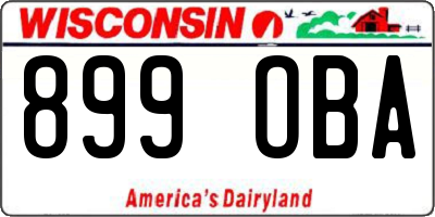 WI license plate 899OBA