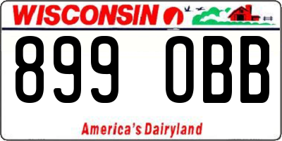 WI license plate 899OBB