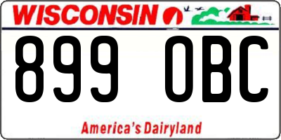 WI license plate 899OBC
