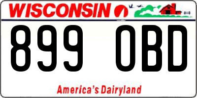 WI license plate 899OBD