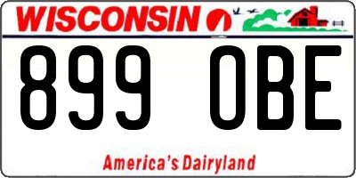 WI license plate 899OBE