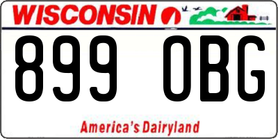 WI license plate 899OBG