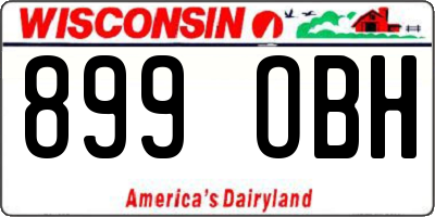 WI license plate 899OBH
