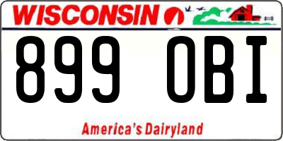 WI license plate 899OBI