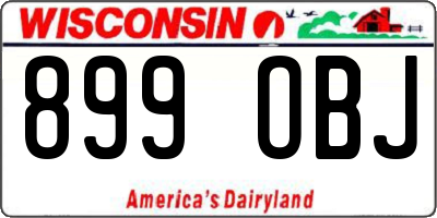 WI license plate 899OBJ