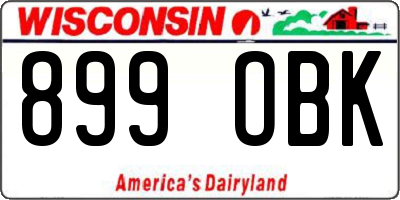 WI license plate 899OBK