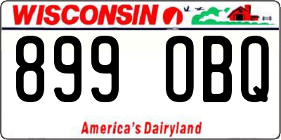 WI license plate 899OBQ