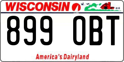 WI license plate 899OBT