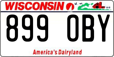 WI license plate 899OBY