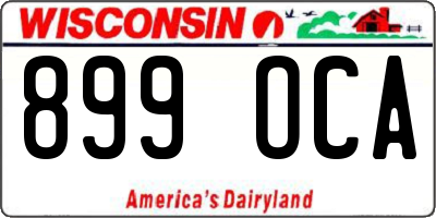 WI license plate 899OCA