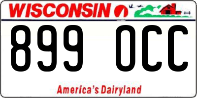 WI license plate 899OCC