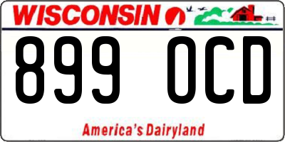 WI license plate 899OCD