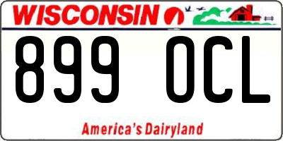 WI license plate 899OCL