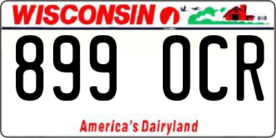 WI license plate 899OCR