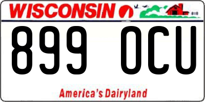 WI license plate 899OCU