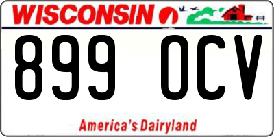 WI license plate 899OCV